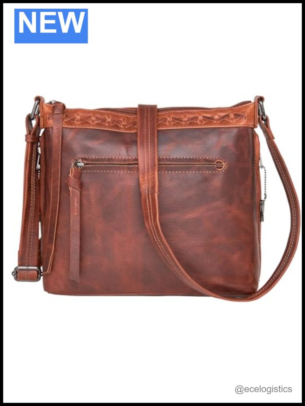 Genuine Leather Crossbody with Locking Concealed Carry Holster Pocket